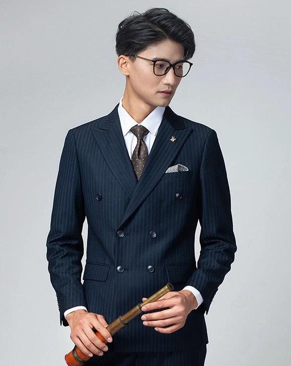 Double breasted suit men&