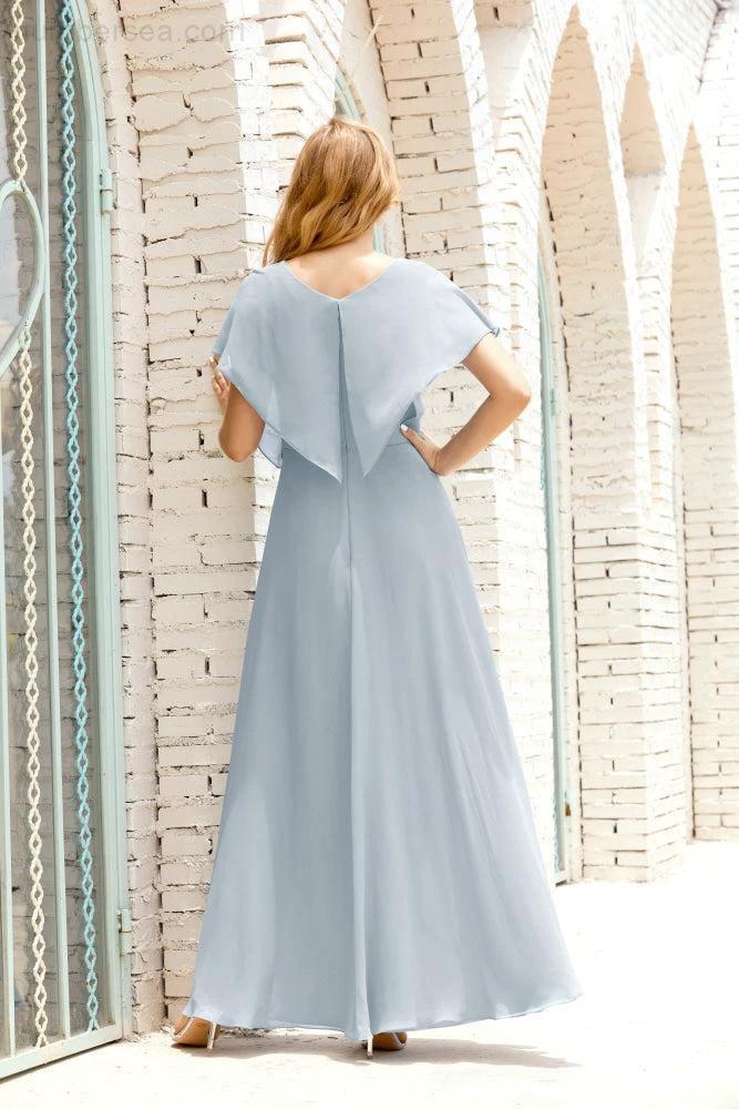 Numbersea Mother of The Bride Dresses Plus Size V-Neck Floor Length Formal Prom Dress for Wedding Guest 28020 by numbersea