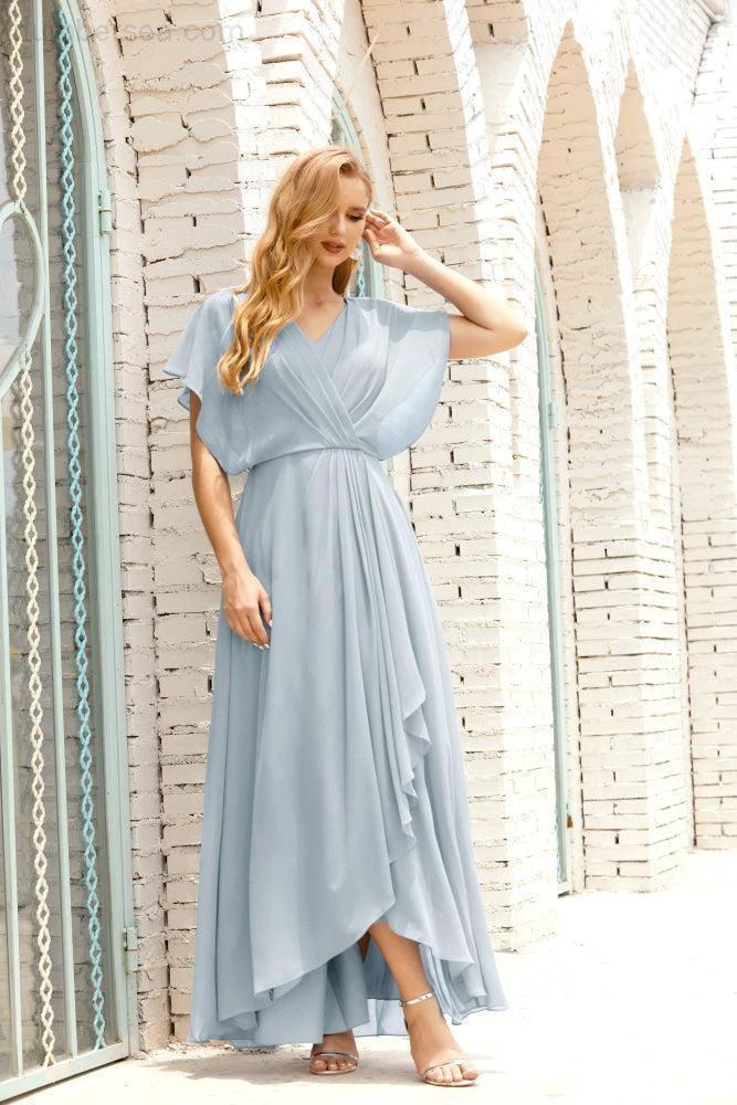 Numbersea Mother of The Bride Dresses Plus Size V-Neck Floor Length Formal Prom Dress for Wedding Guest 28020 by numbersea