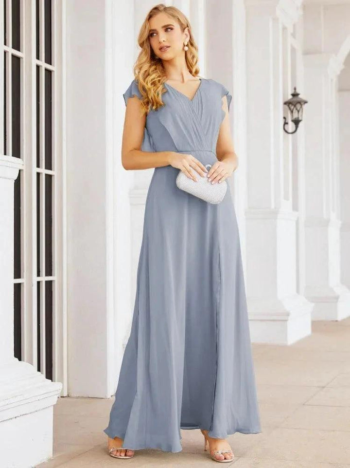 Sunnderly Bridesmaid Dresses Cape Formal Prom Dress Open Back Gowns for Mother of The Bride SY28058 by numbersea