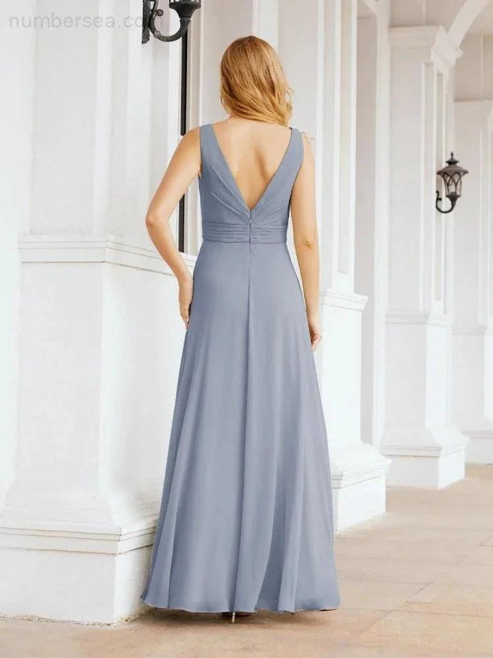 Numbersea Bridesmaid Dresses for Wedding Ruffles Long Formal Prom Gowns 28039 by numbersea