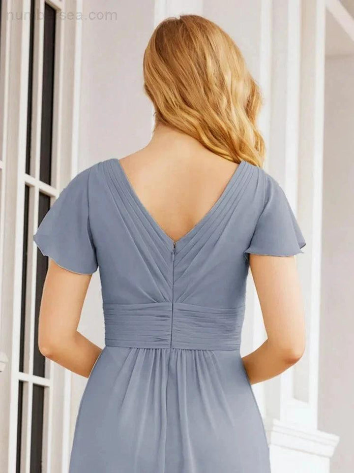 Numbersea Formal Prom Gowns for Mother of The Bride Cap Sleeves Bridesmaid Dress 28047 by numbersea