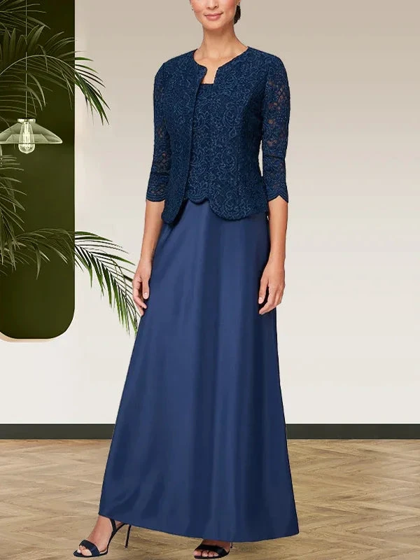 Glitter Lace &amp; Satin Skirt Jacket Dress with Open Jacket by Dreamylily