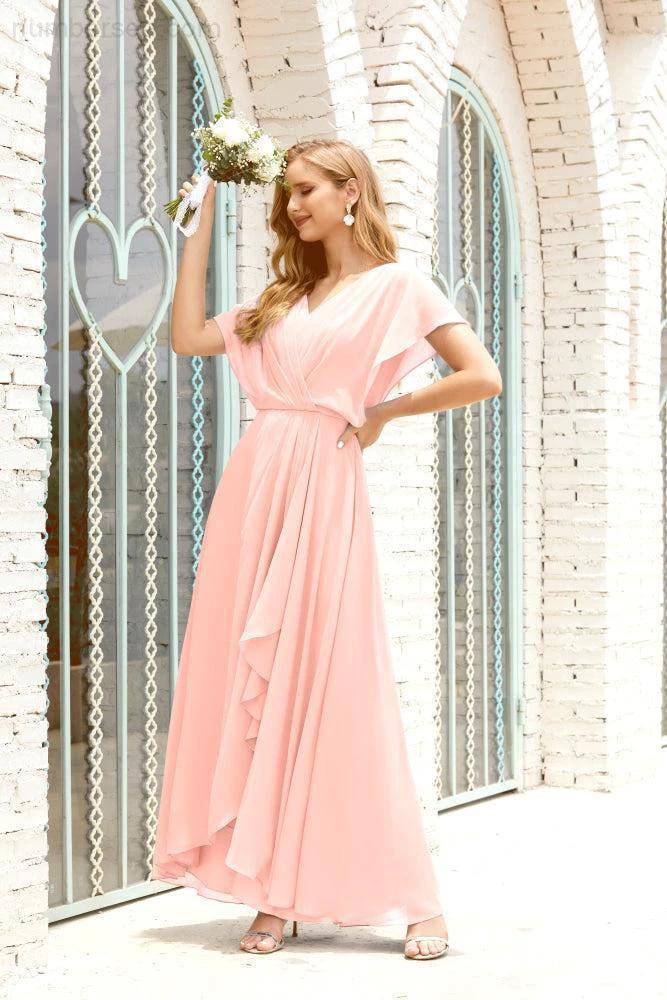 Numbersea Mother of The Bride Dresses Plus Size V-Neck Floor Length Formal Prom Dress for Wedding Guest 28020 by numbersea