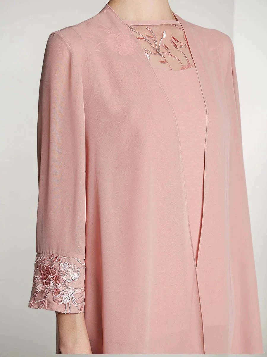 Chiffon Long Sleeves Mother Of The Bride Pantsuits With Jacket by Dreamylily