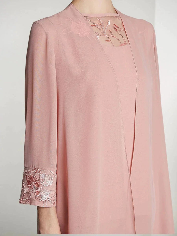 Chiffon Long Sleeves Mother Of The Bride Pantsuits With Jacket by Dreamylily