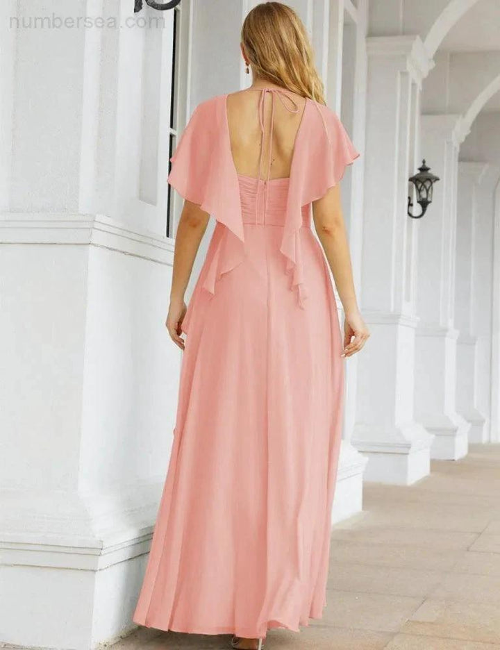 Numbersea Bridesmaid Dresses Backless Formal Prom Gowns for Evening Party Mother of The Bride Dress 28040 by numbersea