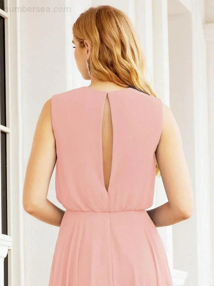 Numbersea Sleeveless Long Bridesmaid Dress A line Formal Evening Prom Gown 28025 by numbersea
