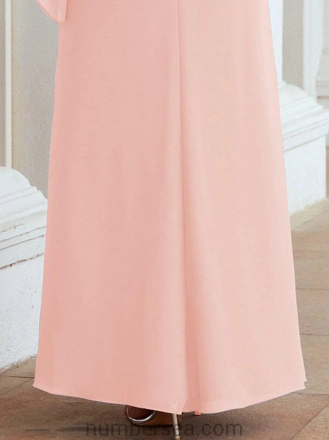 Sunnderly Formal Party Gown Dress Long Mother of The Bride Dresses with Ruffle Cape SY28026 by numbersea