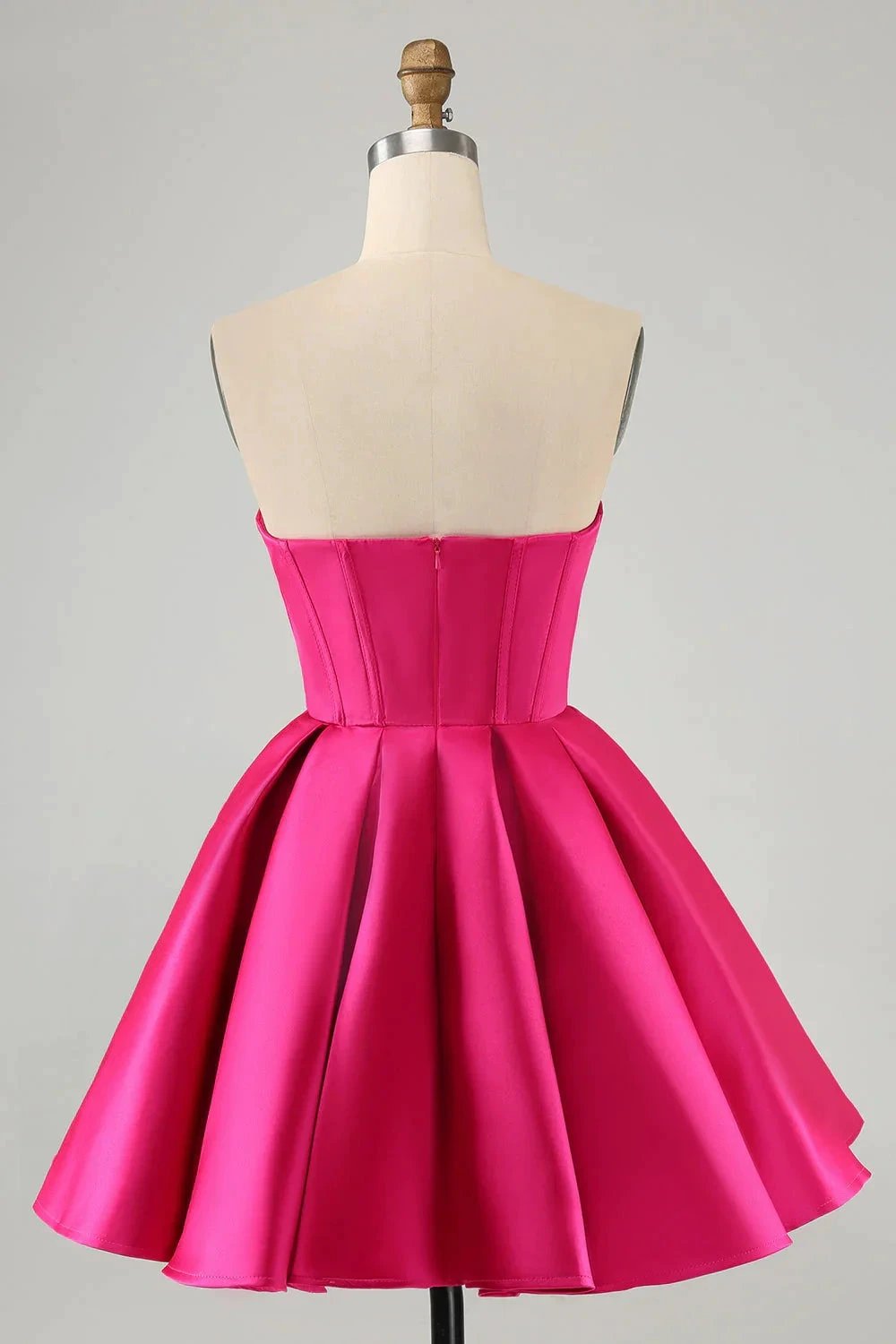 Cute A Line Sweetheart Corset Short Fuchsia Homecoming Dress with Beading by WEDTREND