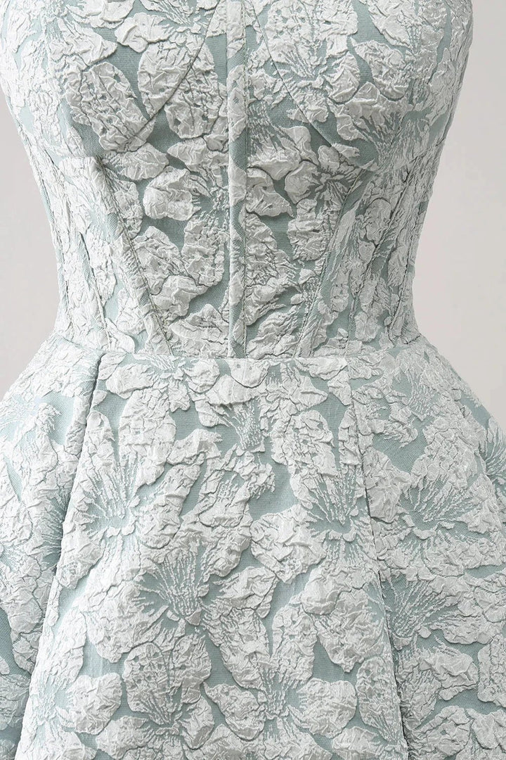 Cute Grey Green A Line Sweetheart Corset Short Homecoming Dress by WEDTREND