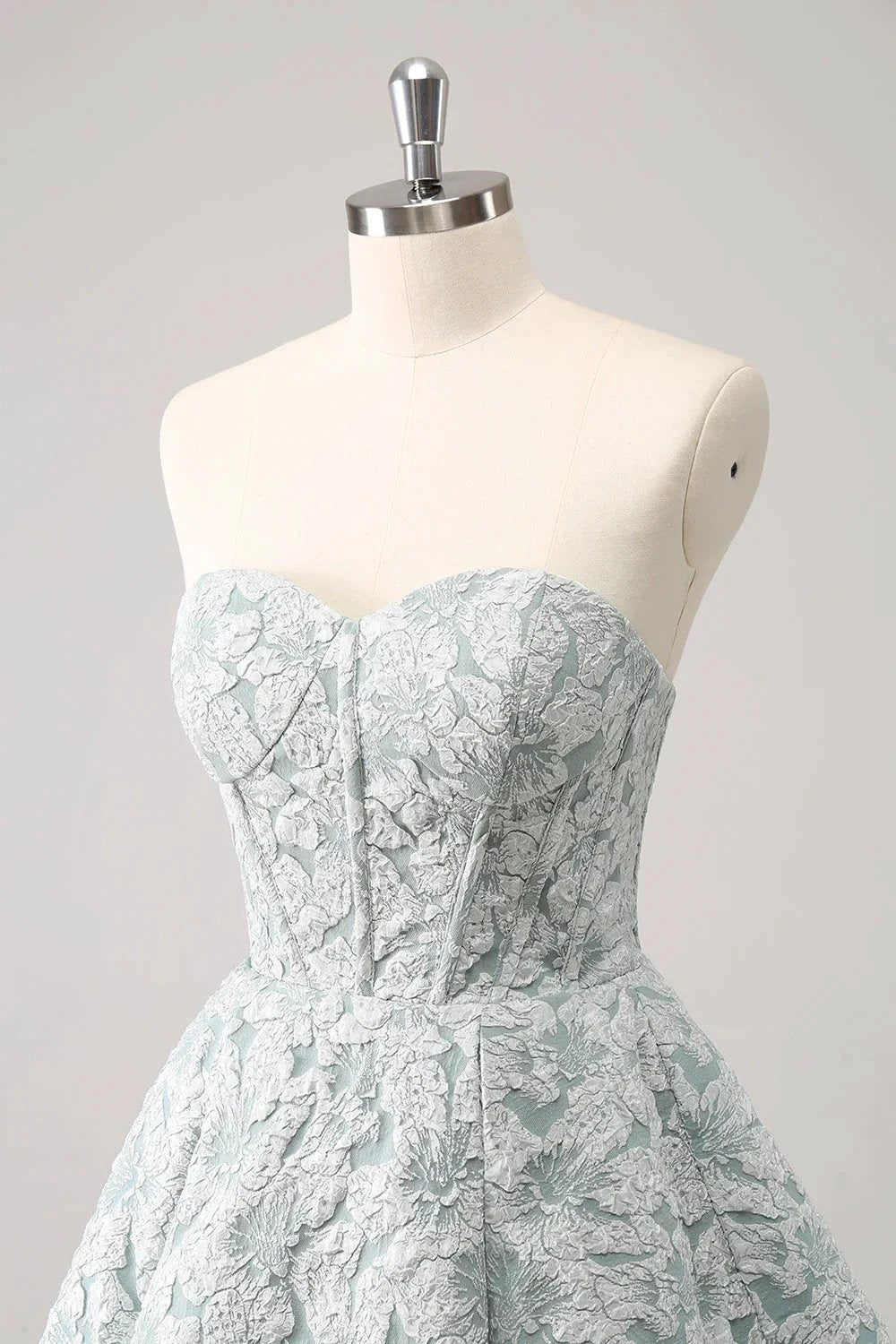 Cute Grey Green A Line Sweetheart Corset Short Homecoming Dress by WEDTREND