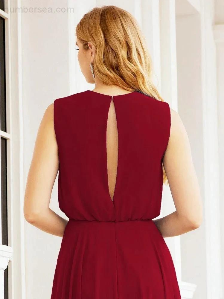 Numbersea Sleeveless Long Bridesmaid Dress A line Formal Evening Prom Gown 28025 by numbersea