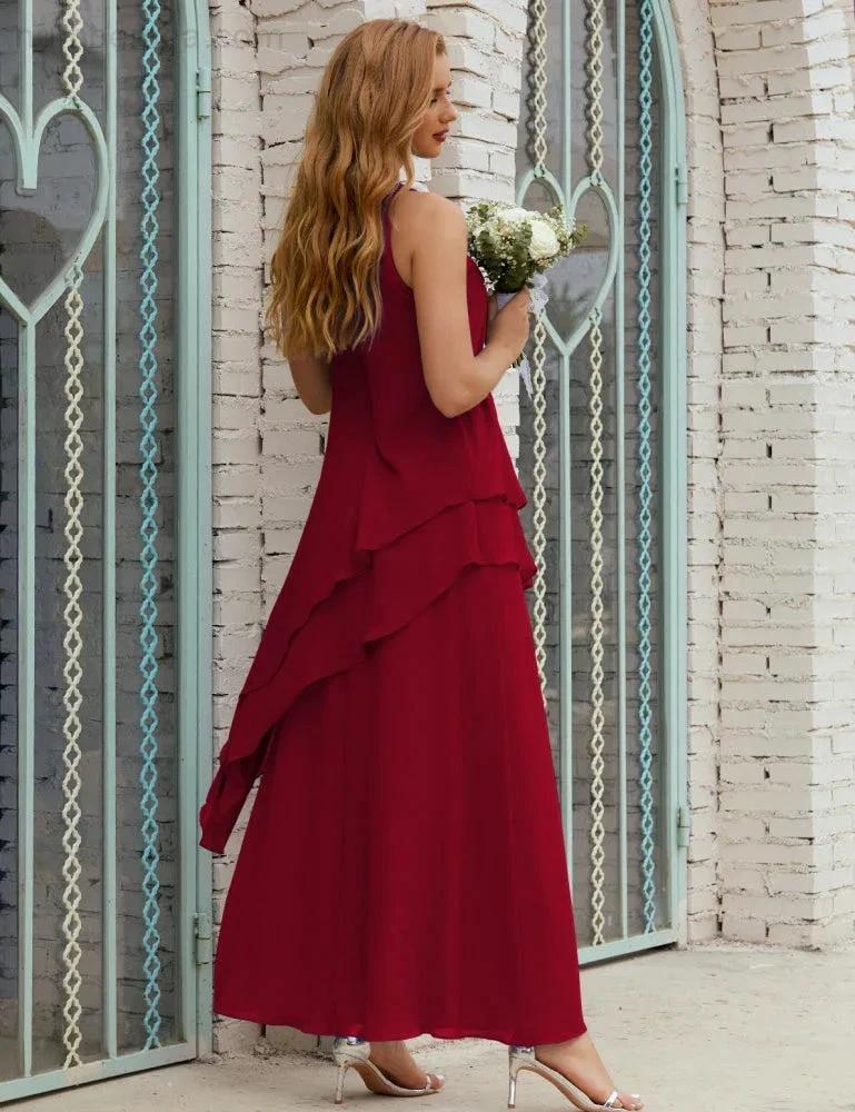 Chiffon Long Plus Size Mother of Bride Dresses Formal Bridesmaid Prom Gown SY28019 by numbersea