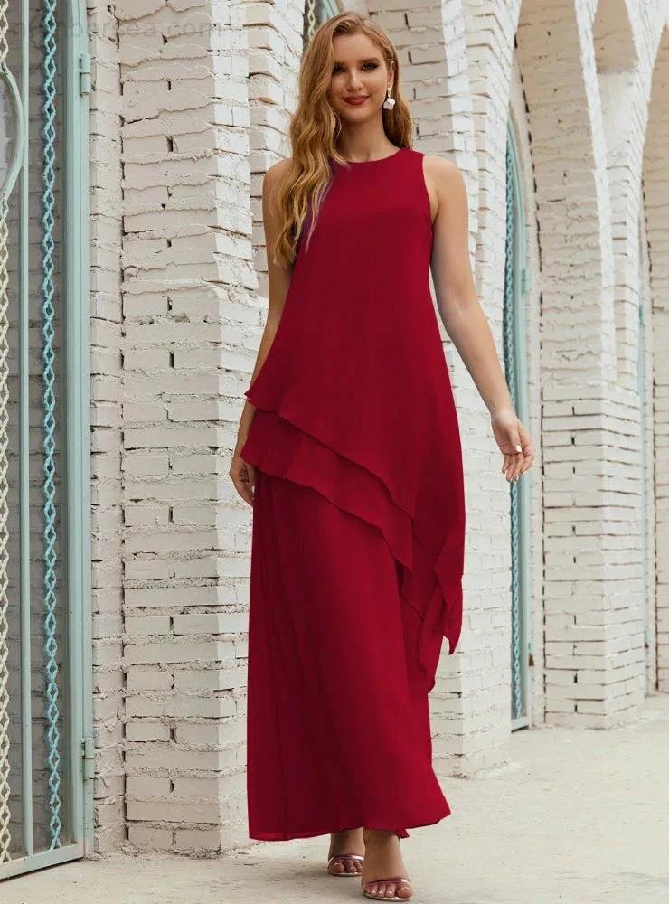 Chiffon Long Plus Size Mother of Bride Dresses Formal Bridesmaid Prom Gown SY28019 by numbersea