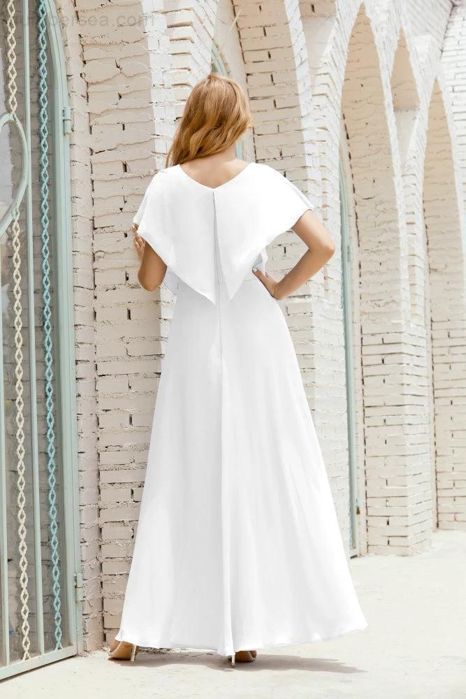 Numbersea Mother of The Bride Dresses Plus Size V-Neck Floor Length Formal Prom Dress for Wedding Guest 28020 by numbersea