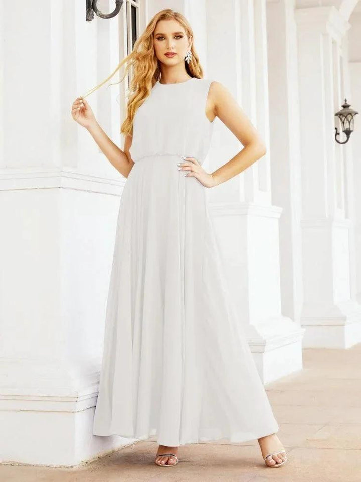 Numbersea Sleeveless Long Bridesmaid Dress A line Formal Evening Prom Gown 28025 by numbersea