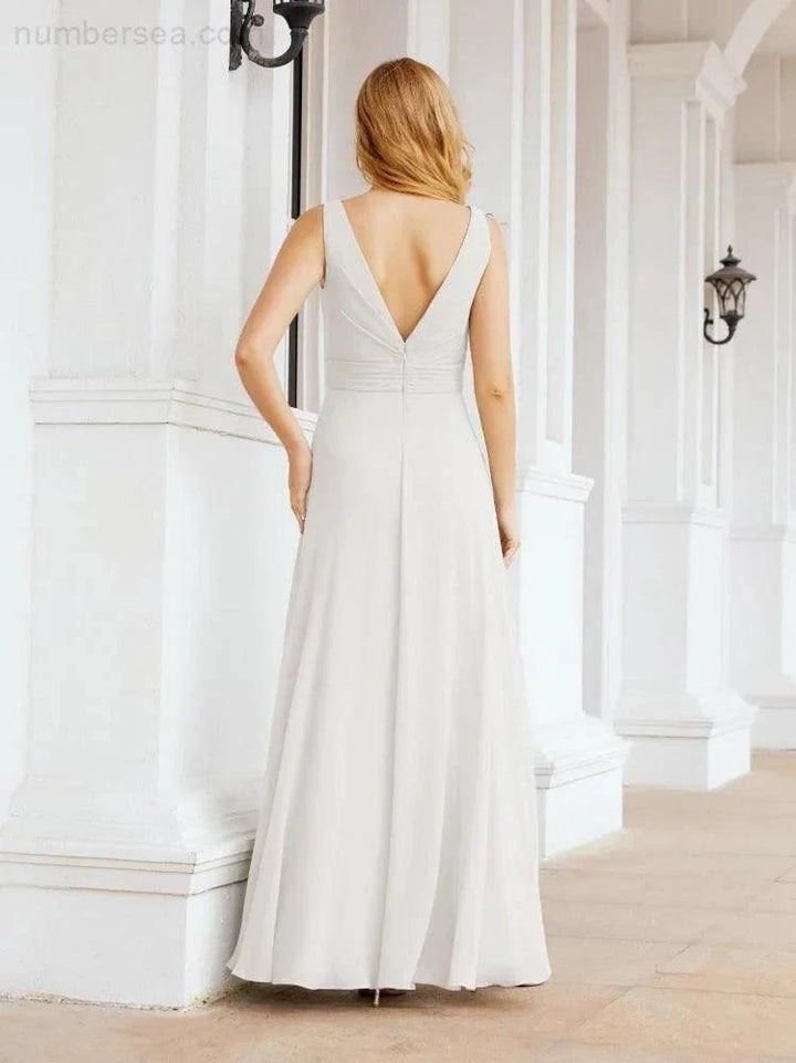 Numbersea Bridesmaid Dresses for Wedding Ruffles Long Formal Prom Gowns 28039 by numbersea
