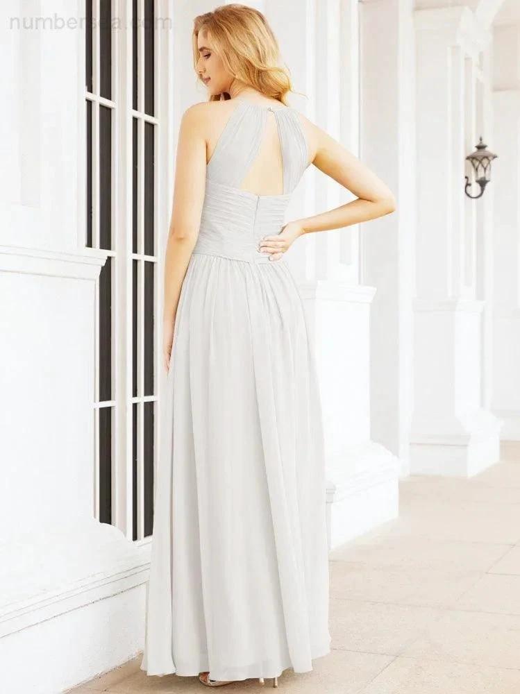 Numbersea Sleeveless Bridesmaid Dresses Long Prom Gown Zipper with Keyhole Back 28056 by numbersea