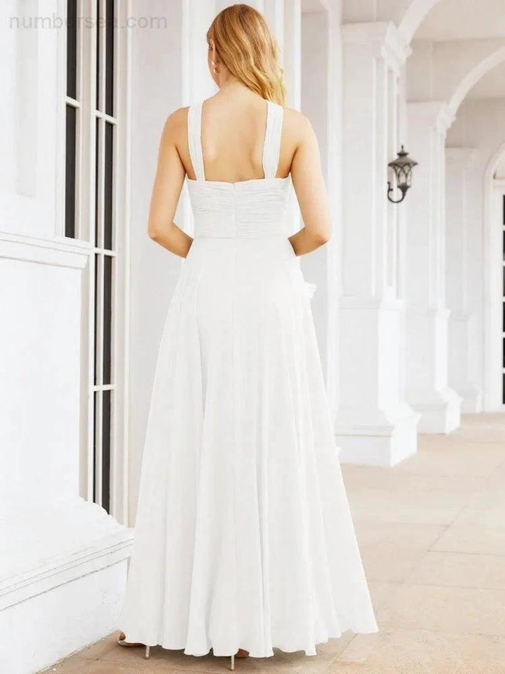 Numbersea Crisscross Halter Bridesmaid Dresses for Party Wedding Evening Prom Maxi Ball Gowns 28053 by numbersea