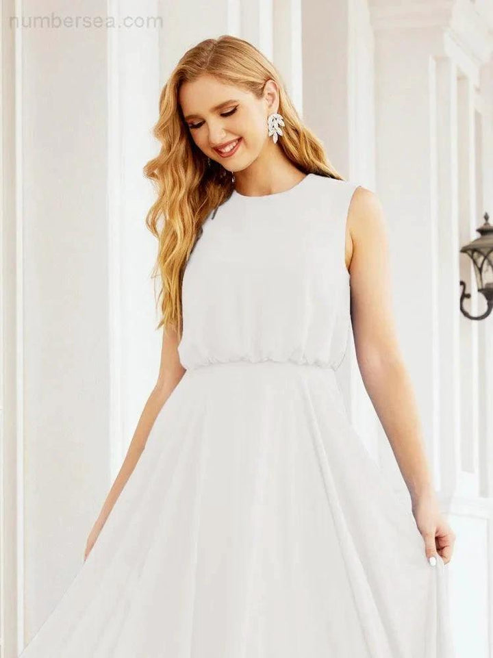 Numbersea Sleeveless Long Bridesmaid Dress A line Formal Evening Prom Gown 28025 by numbersea