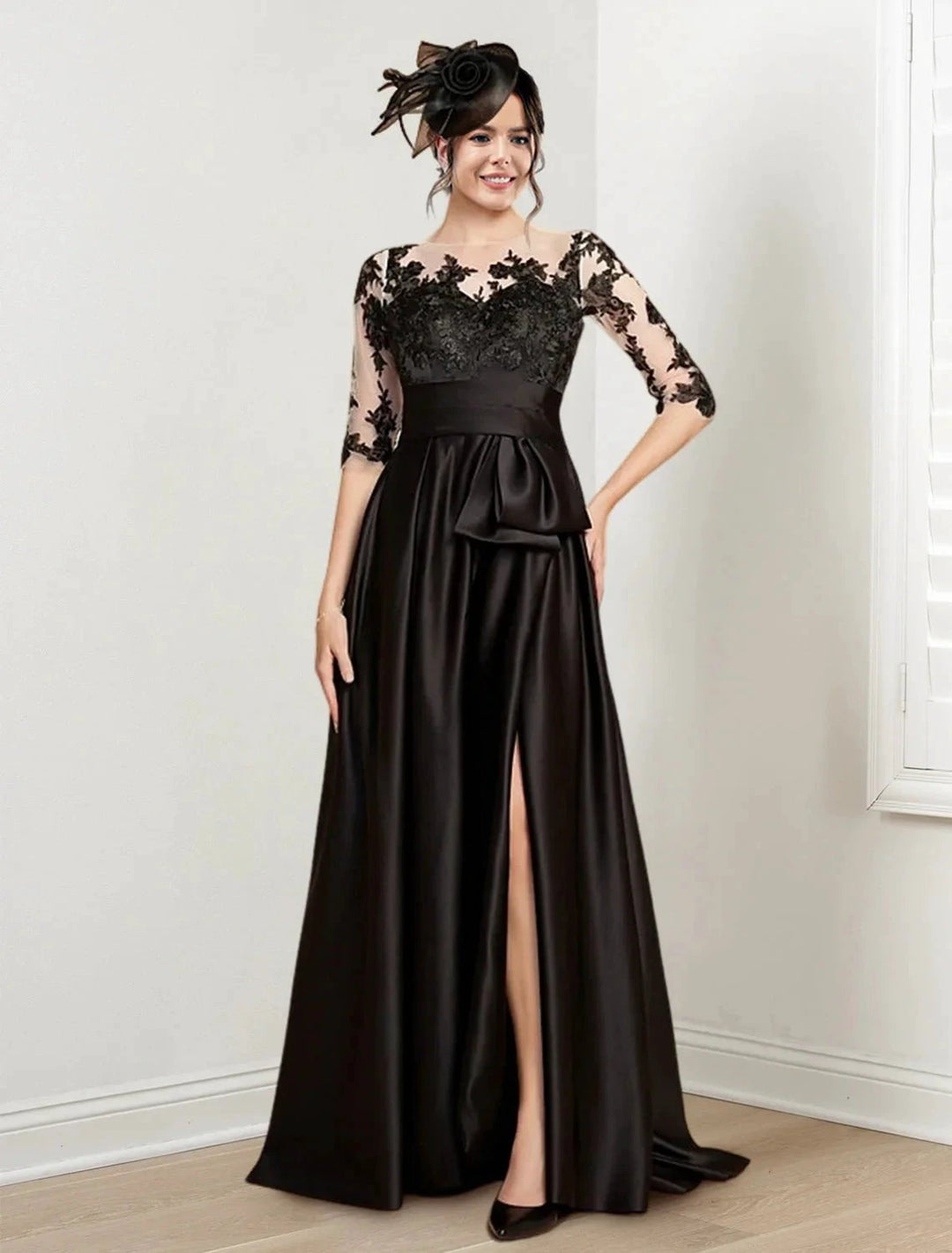 A-Line/Princess Jewel Neck Floor-Length Mother of the Bride Dresses by Dreamylily