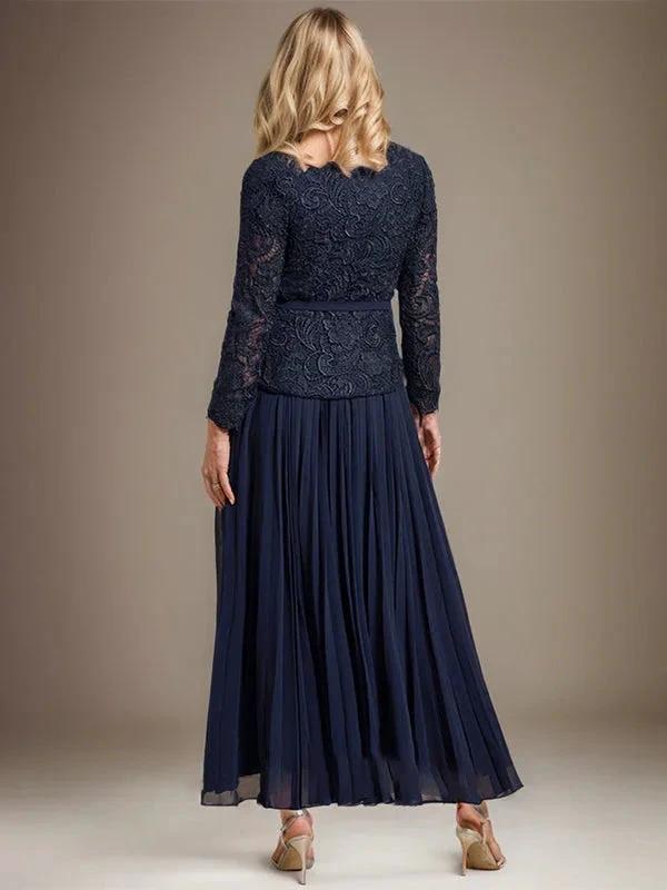 A-line Square Ankle-Length Chiffon Mother of the Bride Dress With Pleated by Dreamylily