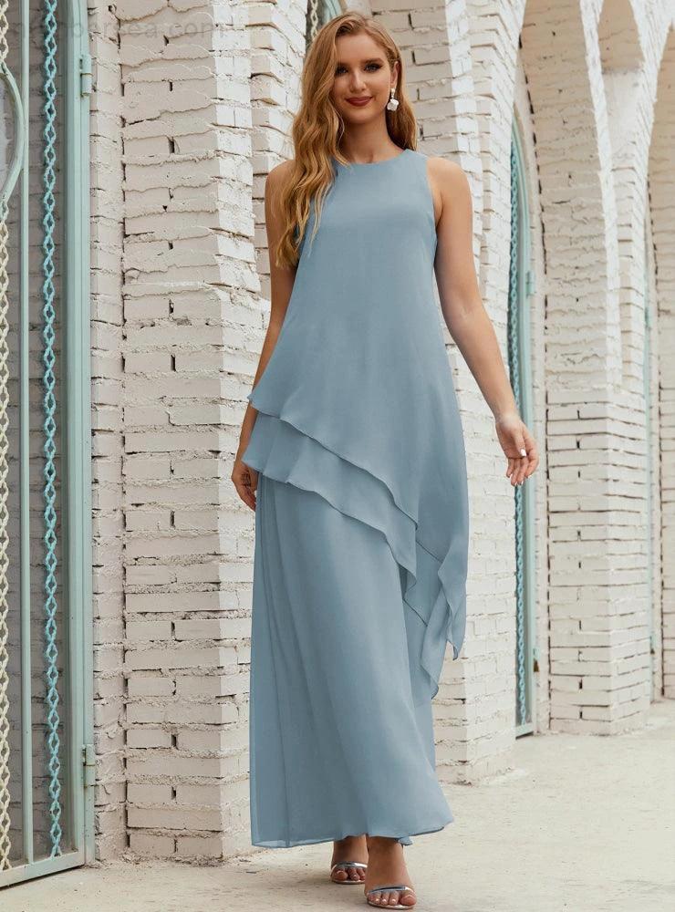 Chiffon Long Plus Size Mother of Bride Dresses Formal Bridesmaid Prom Gown SY28019 by numbersea