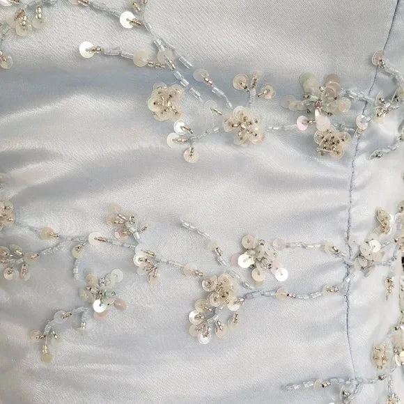 Elegant Ice Blue Sequins Beaded Ball Gown,Tulle Layered A Line Prom Dress Y7931 by simplepromdress