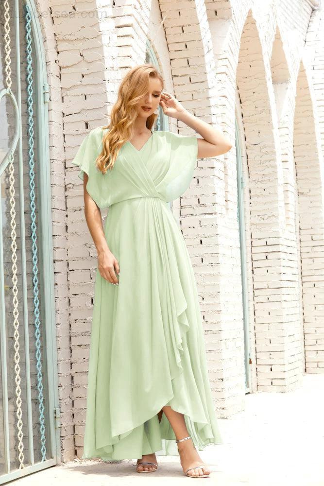 Numbersea Mother of The Bride Dresses Plus Size V-Neck Floor Length Formal Prom Dress for Wedding Guest 28020 by numbersea