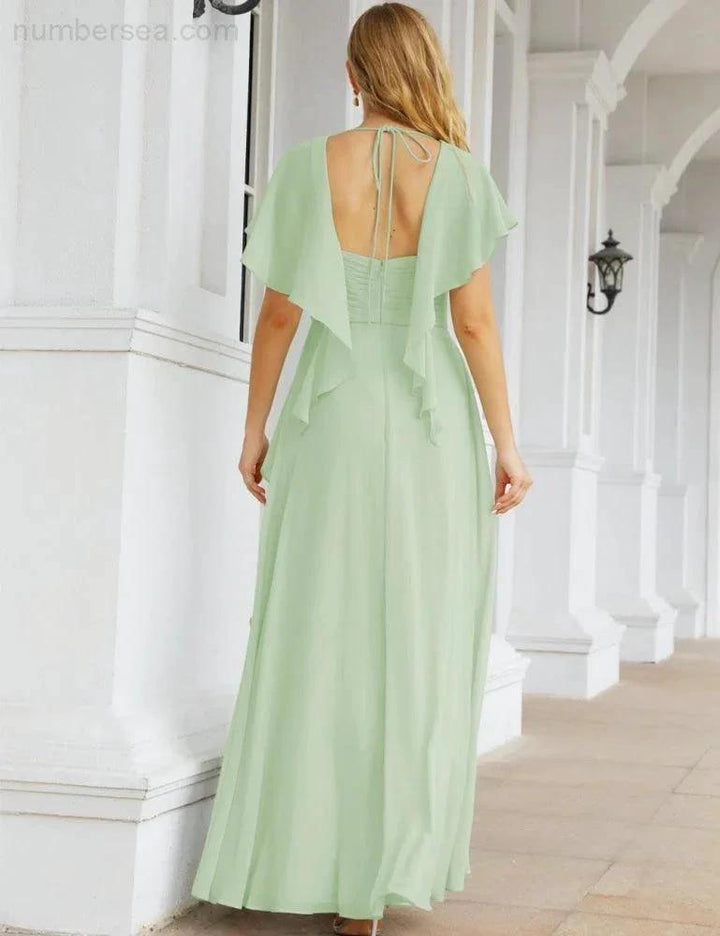 Numbersea Bridesmaid Dresses Backless Formal Prom Gowns for Evening Party Mother of The Bride Dress 28040 by numbersea
