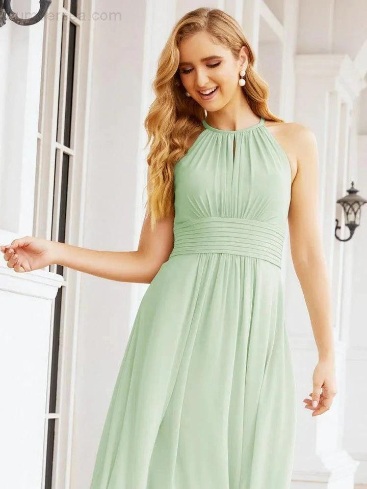 Numbersea Keyhole Bridesmaid Dresses Sleeveless Formal Evening Party Prom Gowns 28043 by numbersea