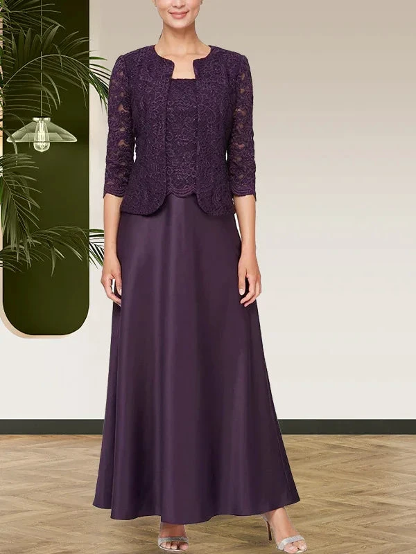Glitter Lace &amp; Satin Skirt Jacket Dress with Open Jacket by Dreamylily