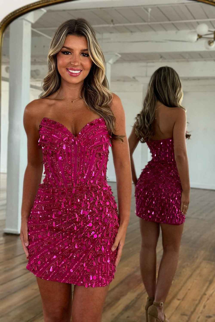 Sparkly Gold Fully Beaded Prom Dress with Deep V Neck Slit and Open Back