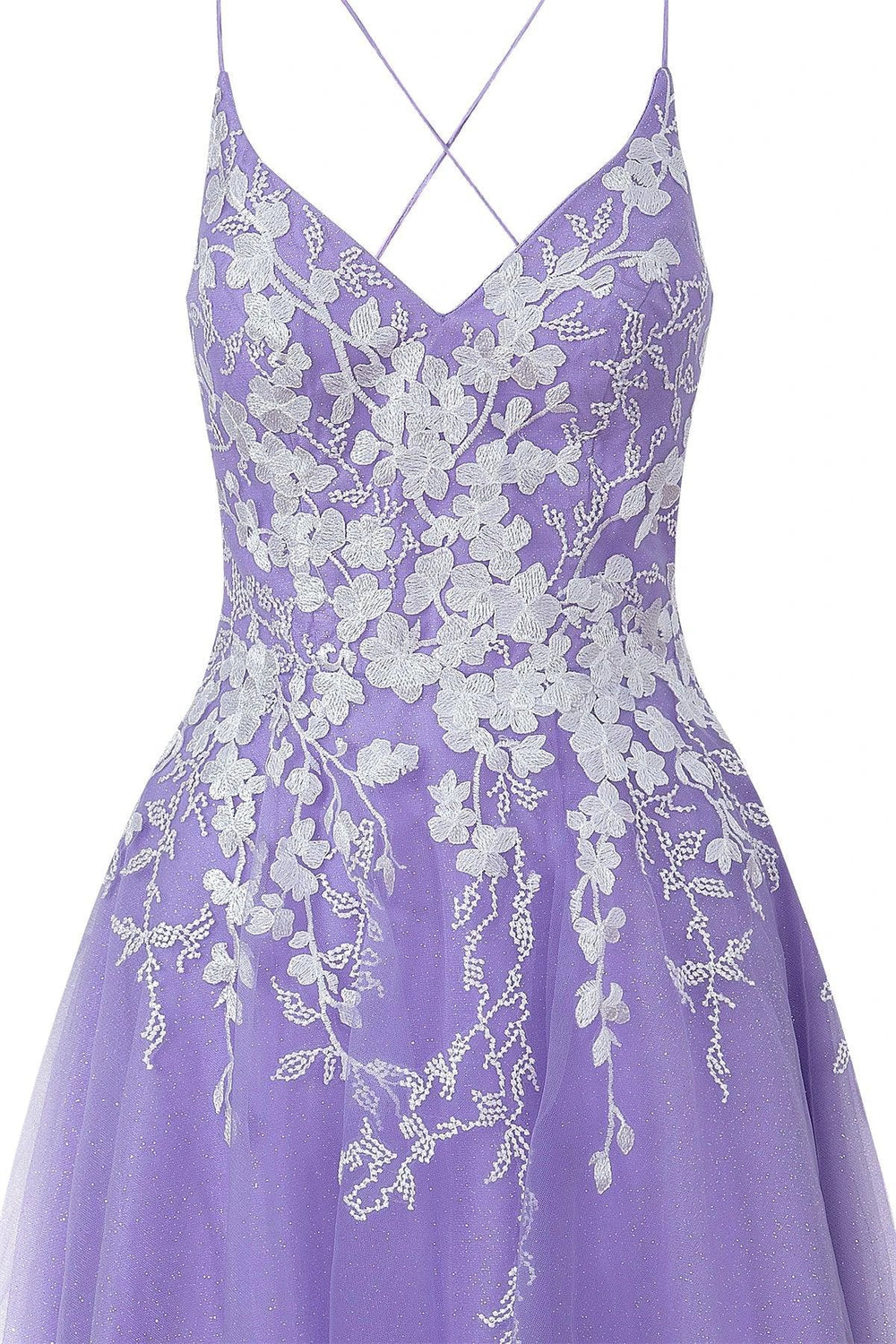Aline Short Glitter Tulle Homecoming Dress with Appliques by KissProm