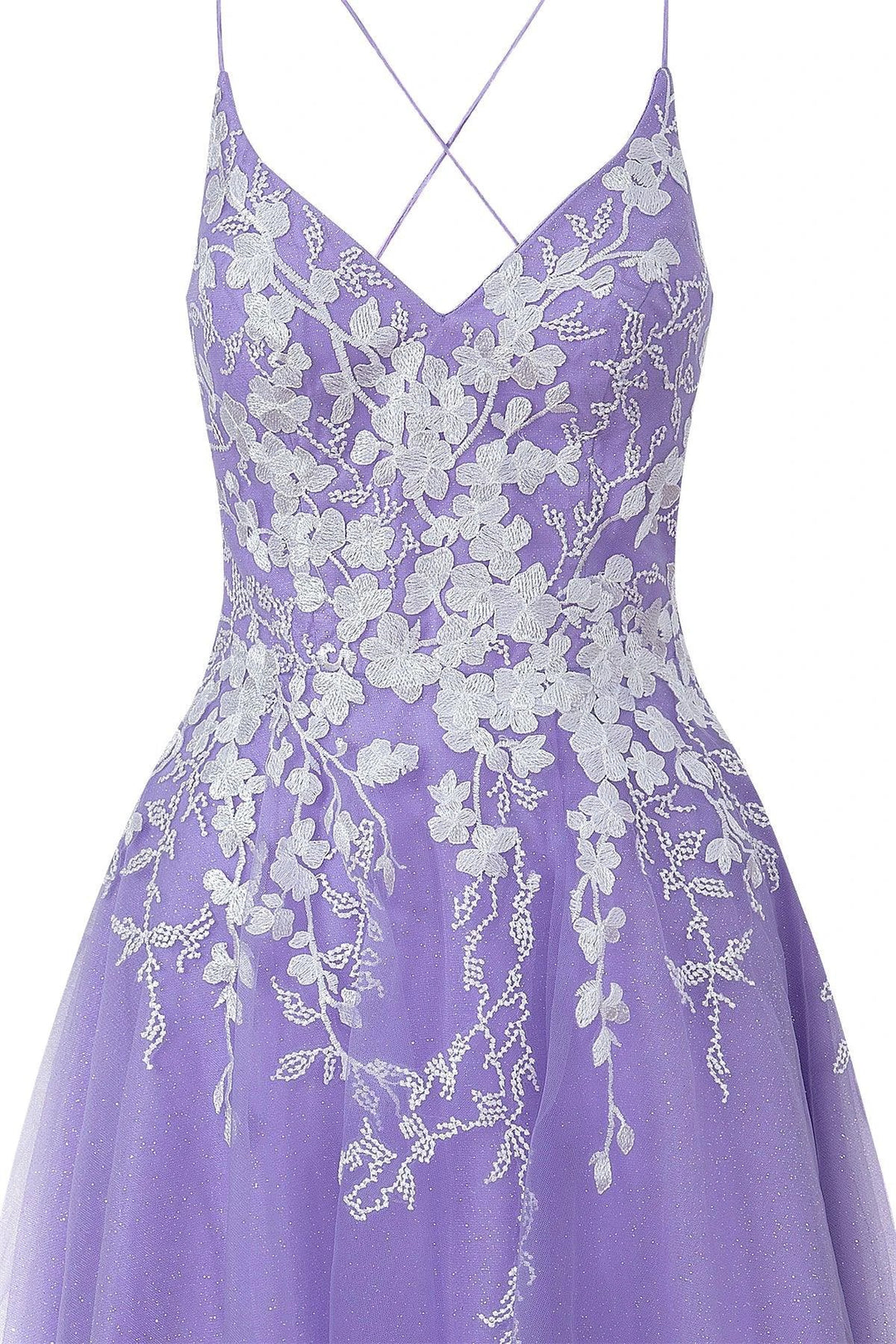 Aline Short Glitter Tulle Homecoming Dress with Appliques by KissProm