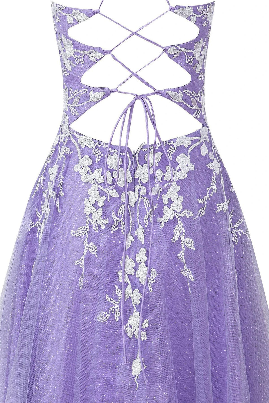 Aline Short Glitter Tulle Homecoming Dress with Appliques by KissProm