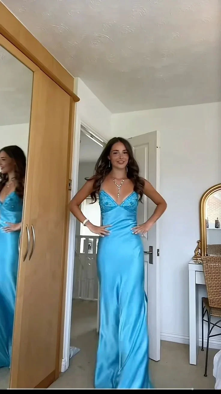 Blue Backless Long Prom Dress Evening Dress Y7516 by simplepromdress