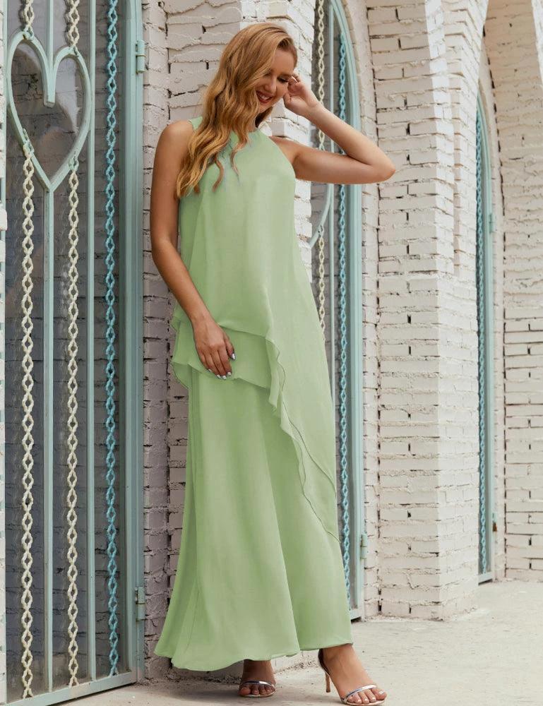 Chiffon Long Plus Size Mother of Bride Dresses Formal Bridesmaid Prom Gown SY28019 by numbersea