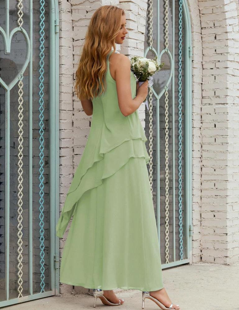 Chiffon Long Plus Size Mother of Bride Dresses Formal Bridesmaid Prom Gown SY28019 by numbersea