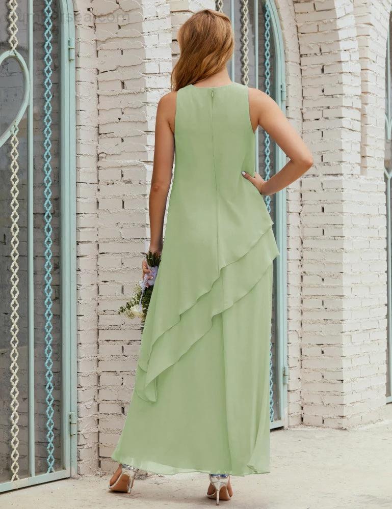 Chiffon Long Plus Size Mother of Bride Dresses Formal Bridesmaid Prom Gown SY28019 by numbersea