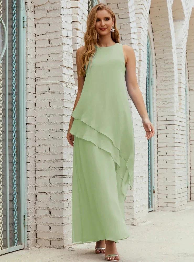 Chiffon Long Plus Size Mother of Bride Dresses Formal Bridesmaid Prom Gown SY28019 by numbersea