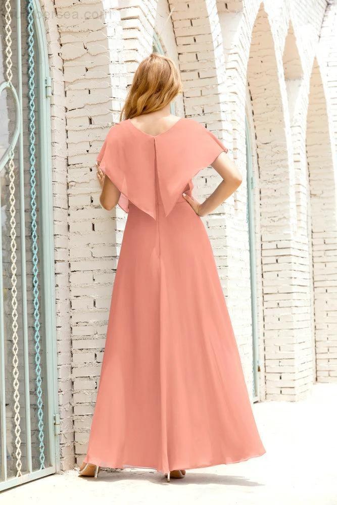 Numbersea Mother of The Bride Dresses Plus Size V-Neck Floor Length Formal Prom Dress for Wedding Guest 28020 by numbersea