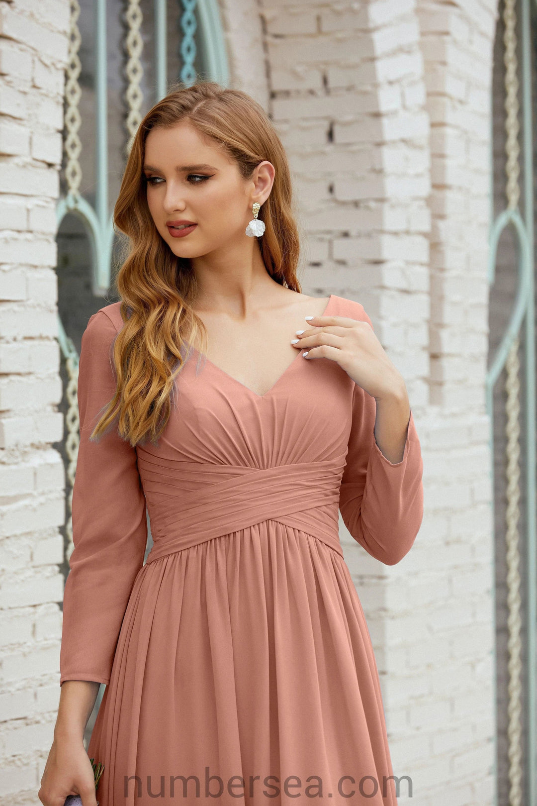 Numbersea Bridesmaid Dress Chiffon Formal Party Dress Evening Dress 28016 by numbersea