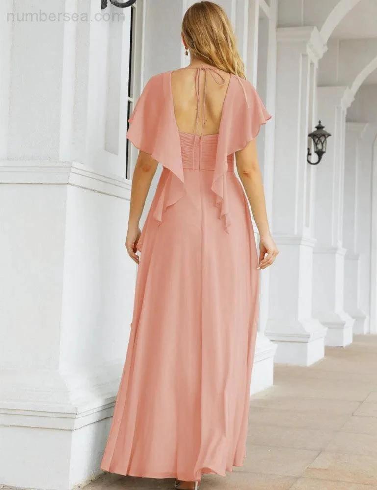 Numbersea Bridesmaid Dresses Backless Formal Prom Gowns for Evening Party Mother of The Bride Dress 28040 by numbersea