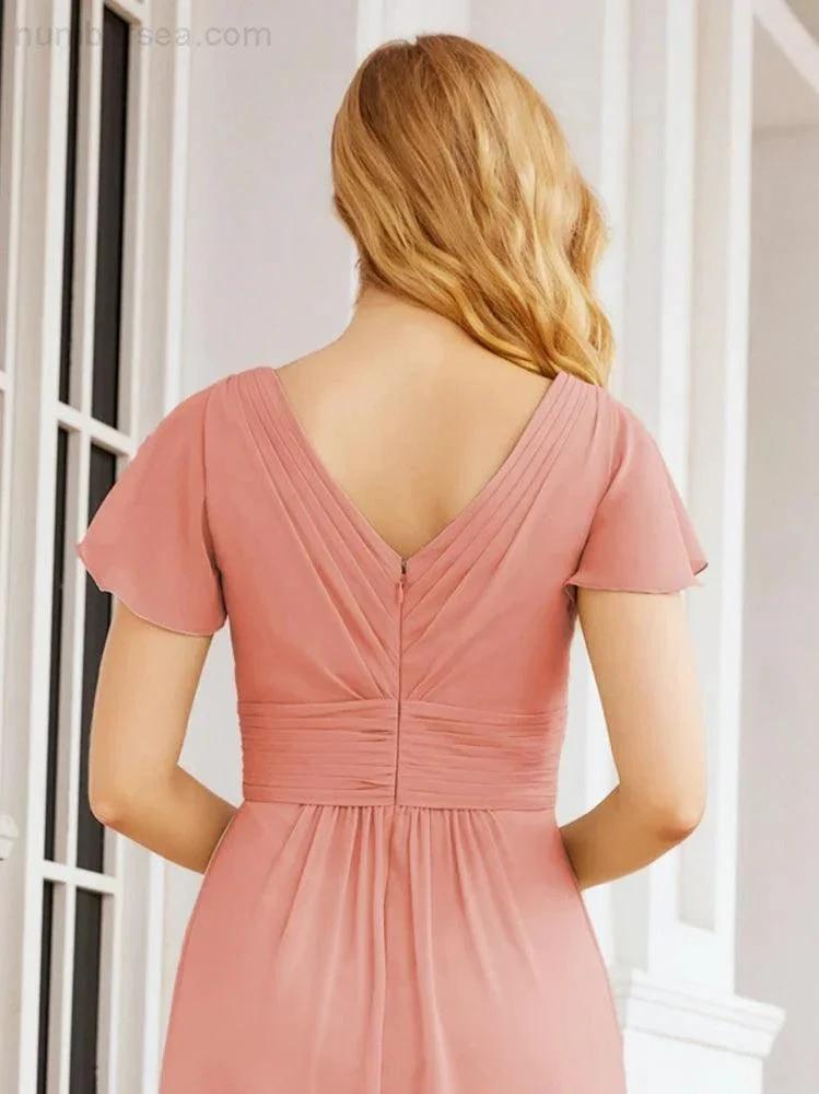 Numbersea Formal Prom Gowns for Mother of The Bride Cap Sleeves Bridesmaid Dress 28047 by numbersea