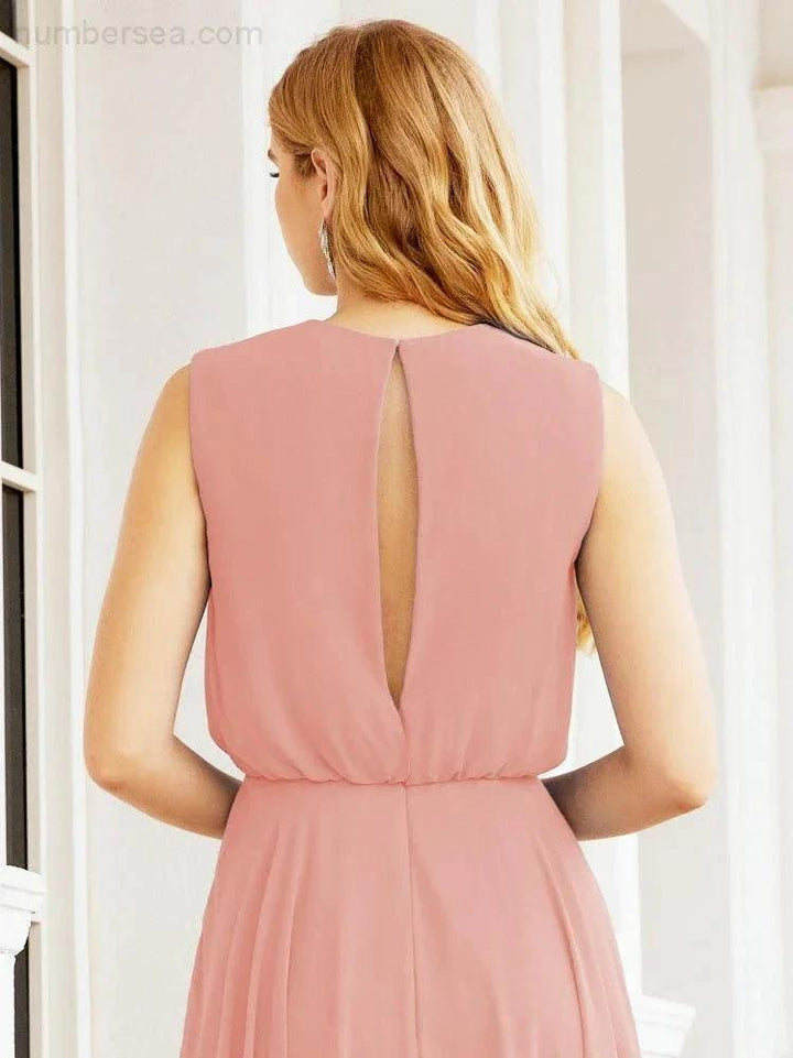 Numbersea Sleeveless Long Bridesmaid Dress A line Formal Evening Prom Gown 28025 by numbersea