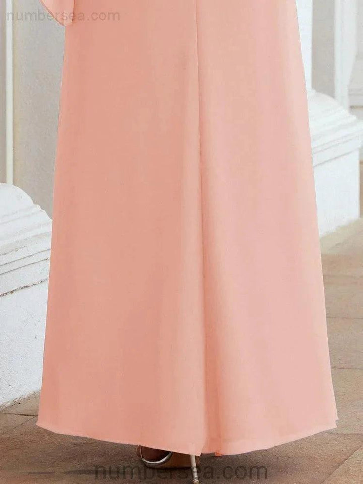 Sunnderly Formal Party Gown Dress Long Mother of The Bride Dresses with Ruffle Cape SY28026 by numbersea