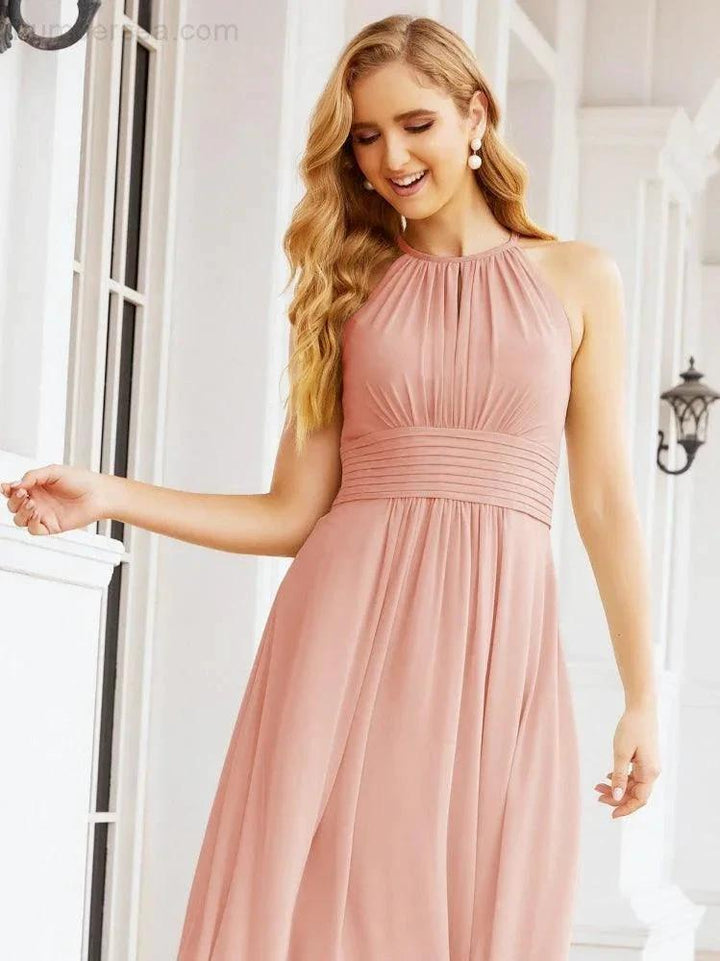 Numbersea Keyhole Bridesmaid Dresses Sleeveless Formal Evening Party Prom Gowns 28043 by numbersea