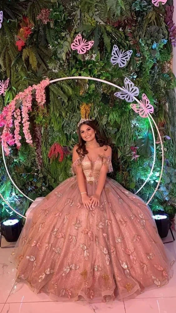 Luxurious Off The Shoulder Ball Gown Sweet 16 Dress Y5306 by simplepromdress